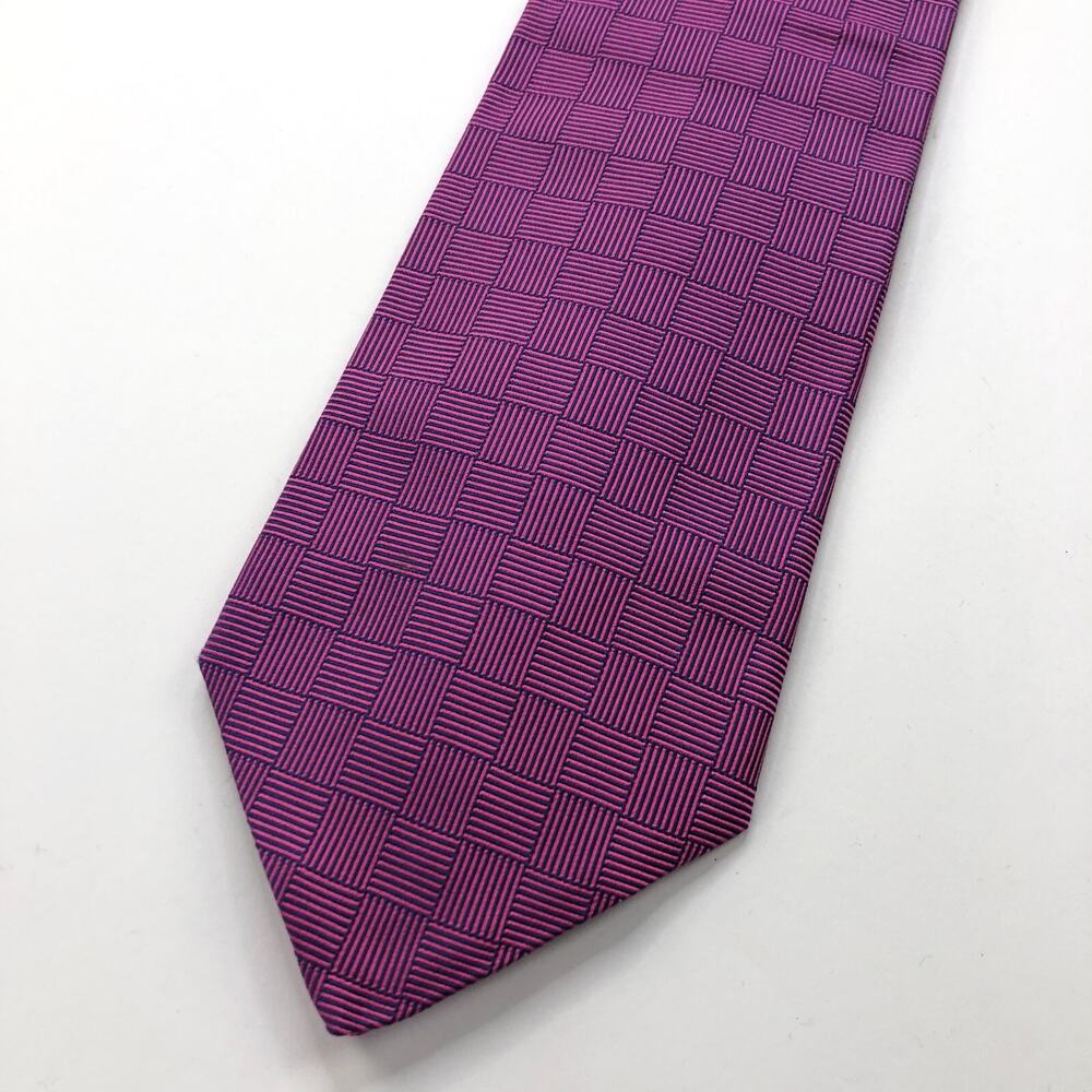 Brooks Brothers Makers 100% Silk Neck Tie Men’s Geometric Purple Pink 57-in